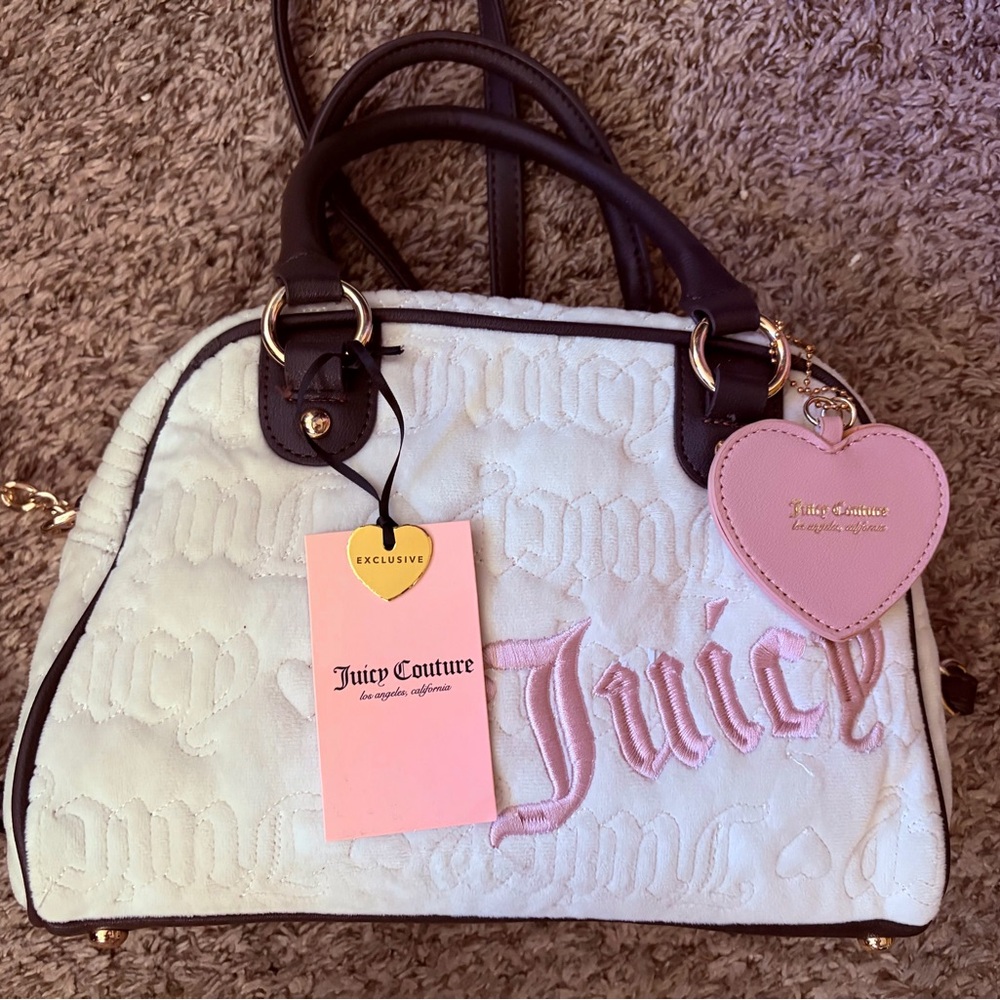 Juicy Couture Cream and Pink Satchel